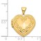 14K Yellow Gold Domed Heart Locket Pendant Jewelry 22.8mm x 18.1mm